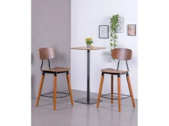 Nest Dream Banqueta industrial em madeira de nogueira - Copine - Noz Natural escuro