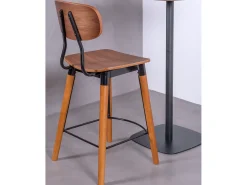 Nest Dream Banqueta industrial em madeira de nogueira - Copine - Noz Natural escuro