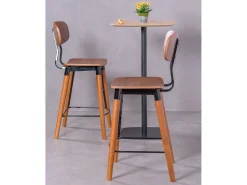 Nest Dream Banqueta industrial em madeira de nogueira - Copine - Noz Natural escuro