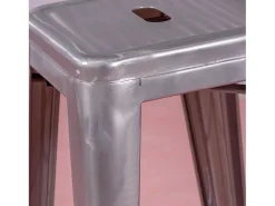 Banco|Nest Dream Banqueta industrial empilhável em aço metalizado (76cm) - Bistro - Metal Prateado