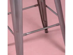 Banco|Nest Dream Banqueta industrial empilhável em aço metalizado (76cm) - Bistro - Metal Prateado