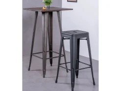 Discount Nest Dream Banqueta metálica em aço lacado (76cm) - Bistro - Preto