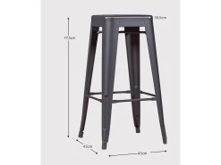 Discount Nest Dream Banqueta metálica em aço lacado (76cm) - Bistro - Preto