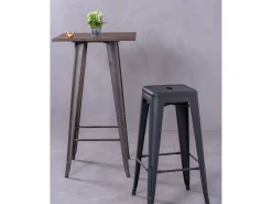 Discount Nest Dream Banqueta metálica em aço lacado (76cm) - Bistro - Preto