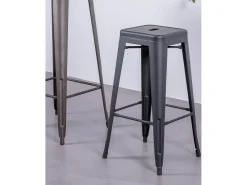 Discount Nest Dream Banqueta metálica em aço lacado (76cm) - Bistro - Preto