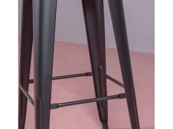 Banco*Nest Dream Banqueta metálica em aço lacado com encosto alto (76cm) - Bistro - Preto