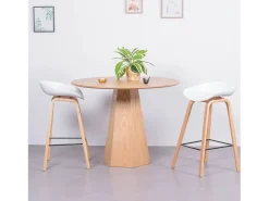 Banco*Nest Dream Banqueta nórdica com pernas em faia (63cm) - Daxer - Branco