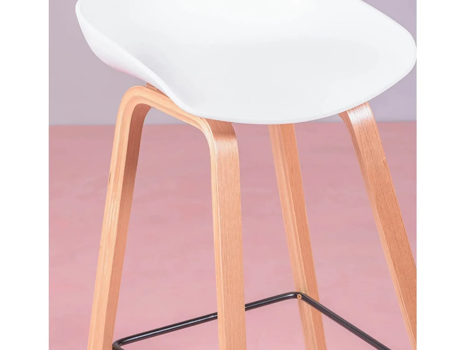 Banco*Nest Dream Banqueta nórdica com pernas em faia (63cm) - Daxer - Branco