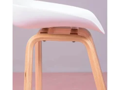 Banco*Nest Dream Banqueta nórdica com pernas em faia (63cm) - Daxer - Branco