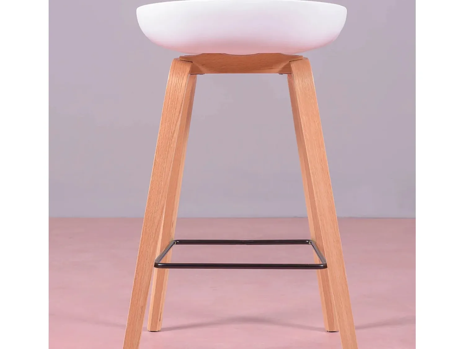 Banco*Nest Dream Banqueta nórdica com pernas em faia (63cm) - Daxer - Branco