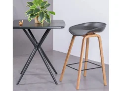 Banco*Nest Dream Banqueta nórdica com pernas em faia (63cm) - Daxer - Preto
