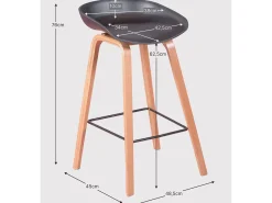 Banco|Nest Dream Banqueta nórdica com pernas em faia (63cm) - Daxer - Cinza claro Cinzento claro
