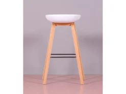 Banco|Nest Dream Banqueta nórdica com pés em madeira de faia (75cm) - Daxer - Branco