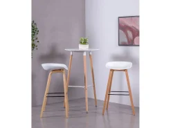 Banco|Nest Dream Banqueta nórdica com pés em madeira de faia (75cm) - Daxer - Branco
