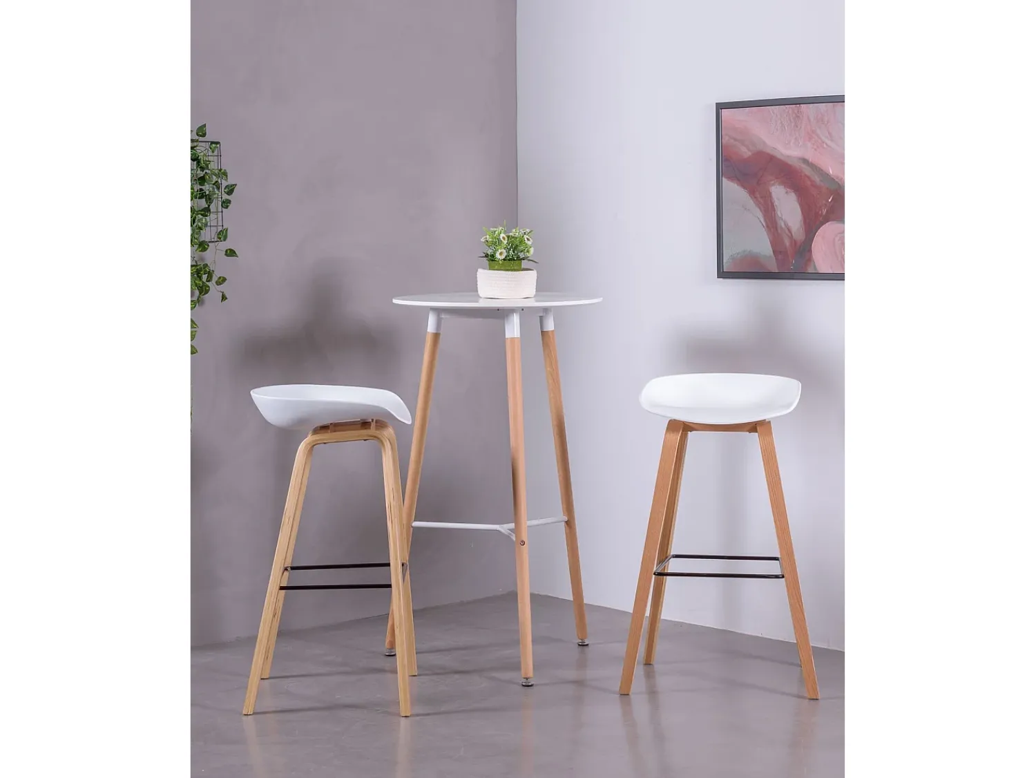 Banco|Nest Dream Banqueta nórdica com pés em madeira de faia (75cm) - Daxer - Branco
