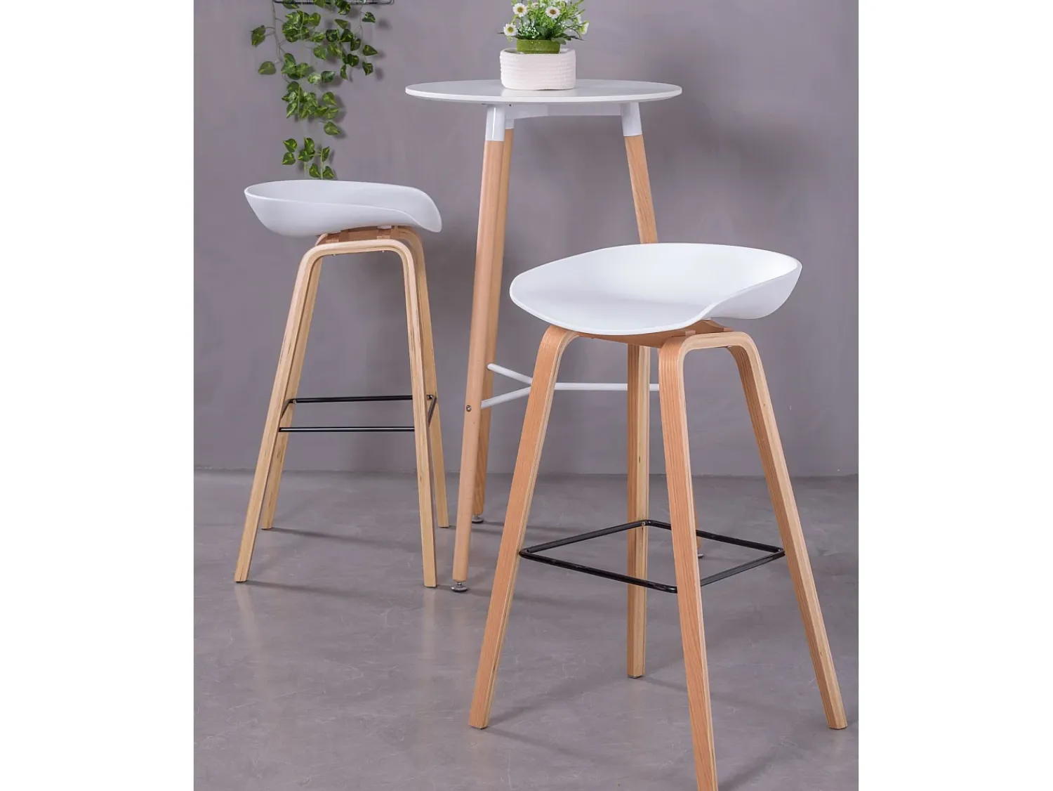 Banco|Nest Dream Banqueta nórdica com pés em madeira de faia (75cm) - Daxer - Branco