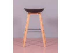 Banco*Nest Dream Banqueta nórdica com pés em madeira de faia (75cm) - Daxer - Preto