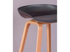 Banco*Nest Dream Banqueta nórdica com pés em madeira de faia (75cm) - Daxer - Preto