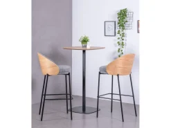 Banco*Nest Dream Banqueta nórdica em madeira de freixo e estofamento em algodão - Earth - Cinza Cinzento