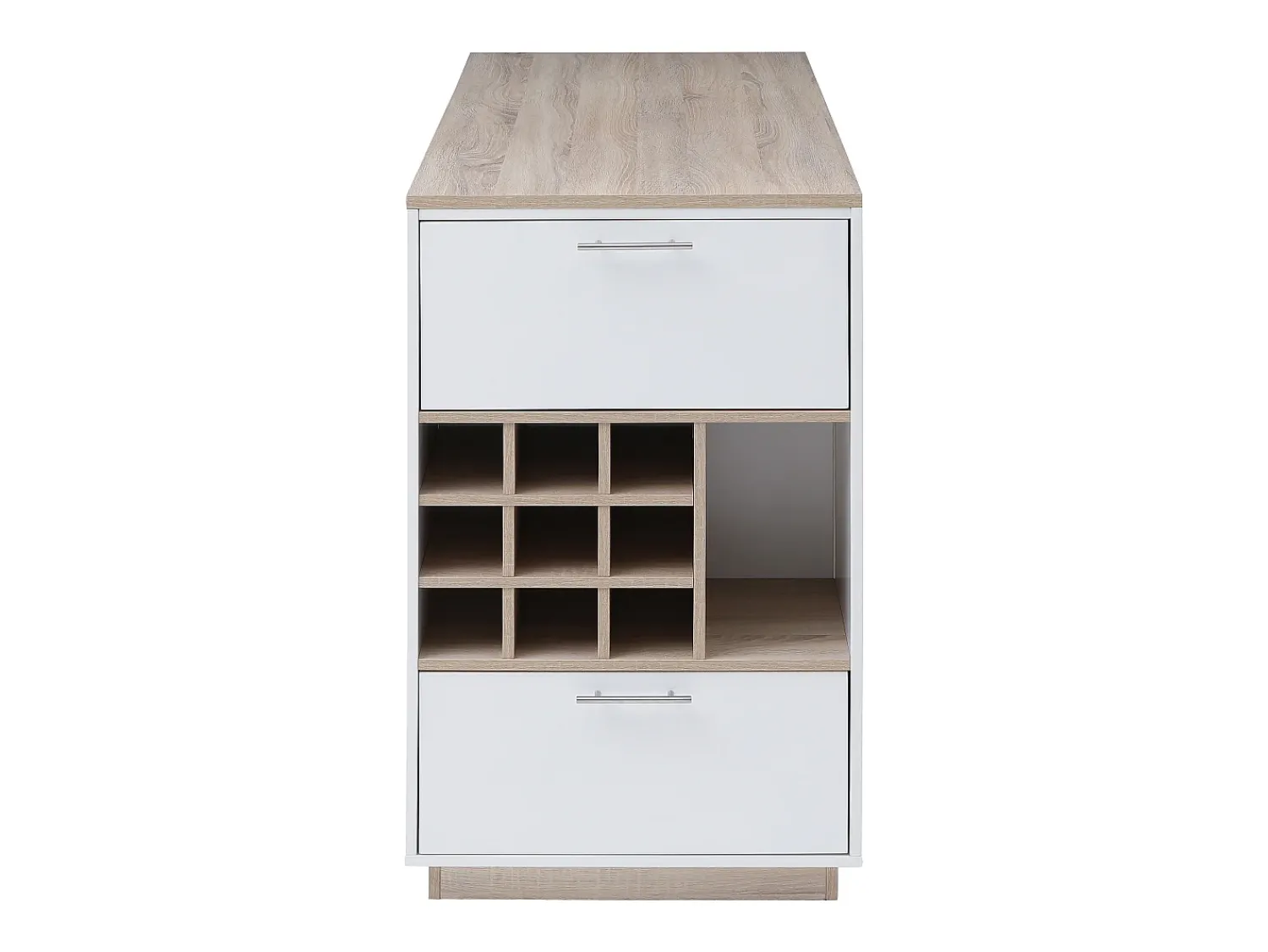 Móvel De Bar*Vente-unique Bar com espaço para armazenamento - Branco e natural - ANOSKI Natural claro / Branco