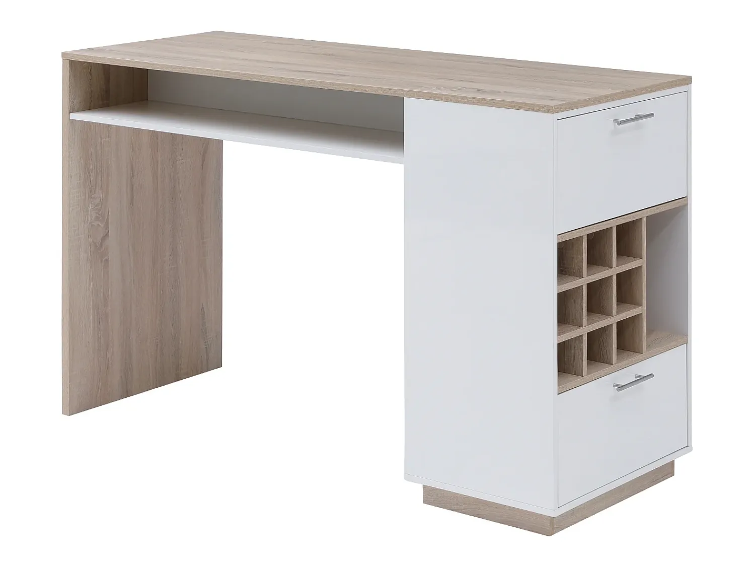 Móvel De Bar*Vente-unique Bar com espaço para armazenamento - Branco e natural - ANOSKI Natural claro / Branco