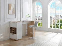 Móvel De Bar*Vente-unique Bar com espaço para armazenamento - Branco e natural - ANOSKI Natural claro / Branco