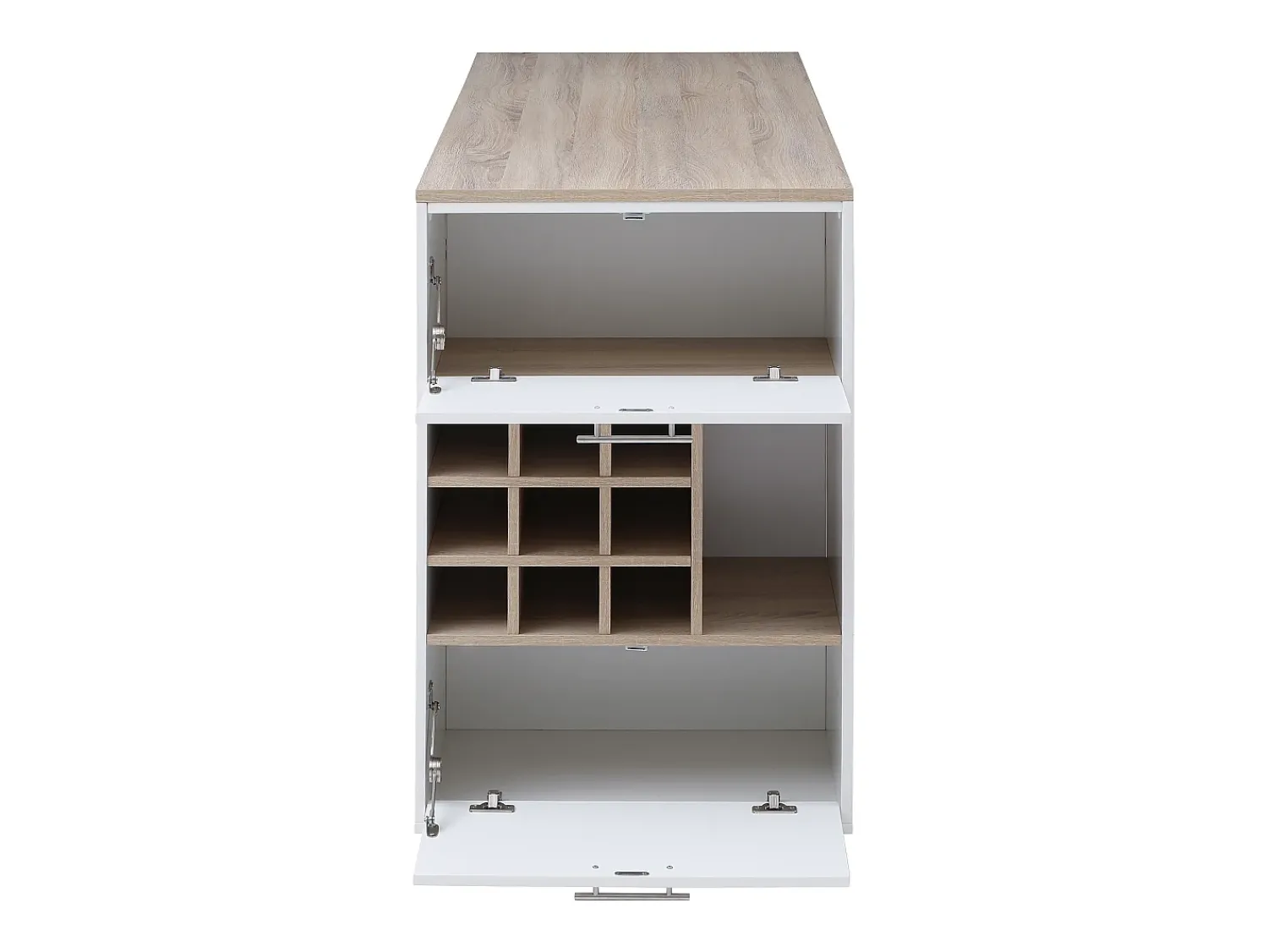 Móvel De Bar*Vente-unique Bar com espaço para armazenamento - Branco e natural - ANOSKI Natural claro / Branco