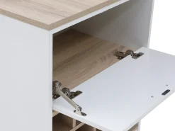 Móvel De Bar*Vente-unique Bar com espaço para armazenamento - Branco e natural - ANOSKI Natural claro / Branco