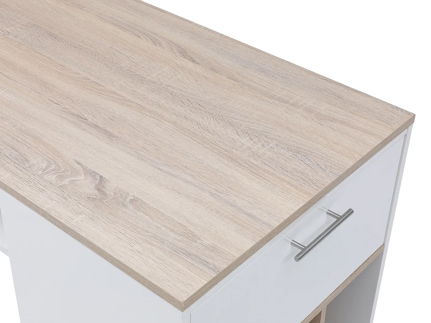 Móvel De Bar*Vente-unique Bar com espaço para armazenamento - Branco e natural - ANOSKI Natural claro / Branco