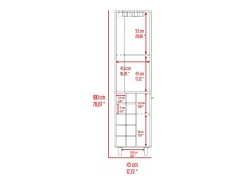 TuHome Bar de canto Kaia, com 1 porta e suporte para garrafas , 179.83 cm X 44.95 cm X 44.95 cm , Multicolor^ Móvel De Bar