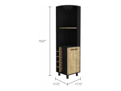 TuHome Bar de canto Kaia, com 1 porta e suporte para garrafas , 179.83 cm X 44.95 cm X 44.95 cm , Multicolor^ Móvel De Bar