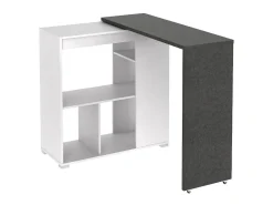 Móvel De Bar|Vente-unique Bar giratório com espaço de armazenamento - Branco e antracite - SATURN Cinzento / Branco