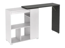 Móvel De Bar|Vente-unique Bar giratório com espaço de armazenamento - Branco e antracite - SATURN Cinzento / Branco