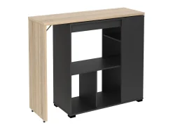 Móvel De Bar|Vente-unique Bar giratório com espaço para armazenamento - Natural e antracite - SATURN Cinza antracite / Natural claro