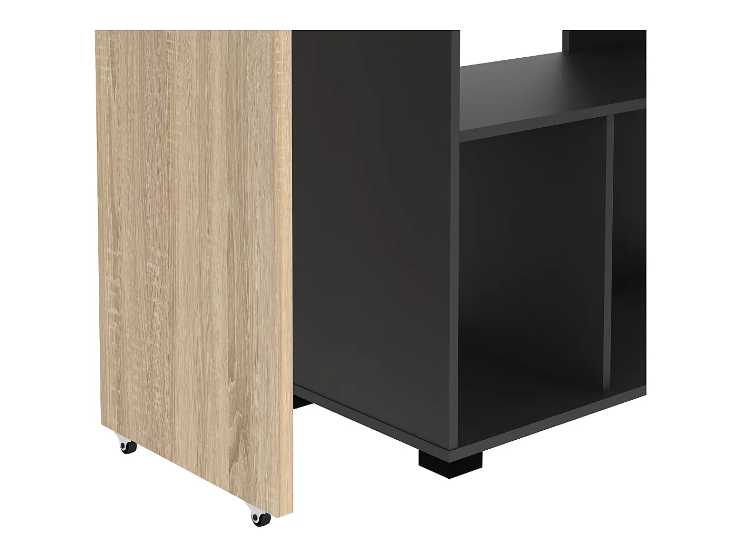 Móvel De Bar|Vente-unique Bar giratório com espaço para armazenamento - Natural e antracite - SATURN Cinza antracite / Natural claro