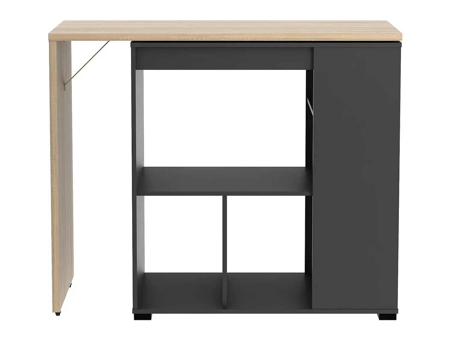 Móvel De Bar|Vente-unique Bar giratório com espaço para armazenamento - Natural e antracite - SATURN Cinza antracite / Natural claro