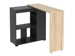 Móvel De Bar|Vente-unique Bar giratório com espaço para armazenamento - Natural e antracite - SATURN Cinza antracite / Natural claro