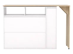 Móvel De Bar*Vente-unique Bar giratório com espaço para armazenamento - Branco e Natural - VINALO Natural claro / Branco