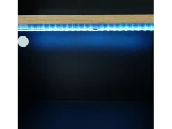 Móvel De Bar|Hauss Spole Bar giratório com iluminação LED e 2 portas de vidro - e bege claro Preto