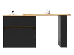 Móvel De Bar|Hauss Spole Bar giratório com iluminação LED e 2 portas de vidro - e bege claro Preto