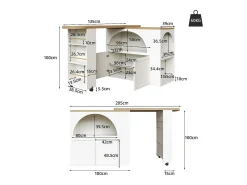 Móvel De Bar|Hauss Spole Bar giratório com iluminação LED e 2 portas - Porta arqueada branca Branco