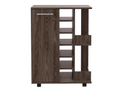 Sale TuHome Bar Trolley, carrinho de bar, com suporte para garrafas e rodas Cinzento