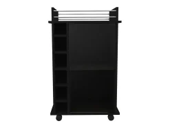 Móvel De Bar*TuHome Bar Trolley Dukat, com rodas e porta de vidro Preto