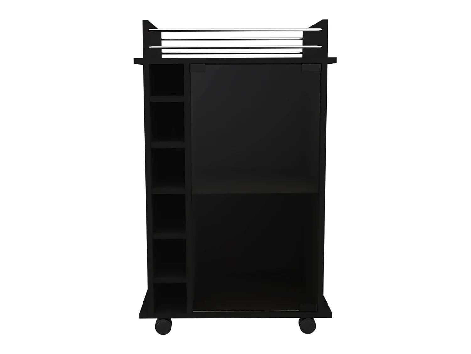 Móvel De Bar*TuHome Bar Trolley Dukat, com rodas e porta de vidro Preto