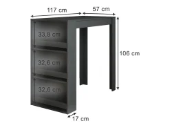 Vicco Bartisch antracite 57x117x106 repose^ Móvel De Bar