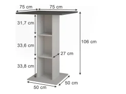 Vicco Bartisch antracite/branco 75x75x106 repose^ Móvel De Bar