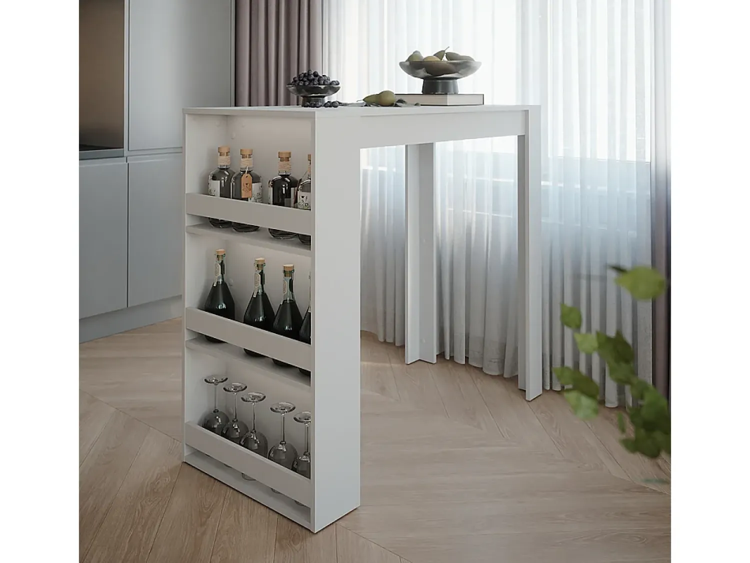 Móvel De Bar|Vicco Bartisch 57x117x106 repose Branco