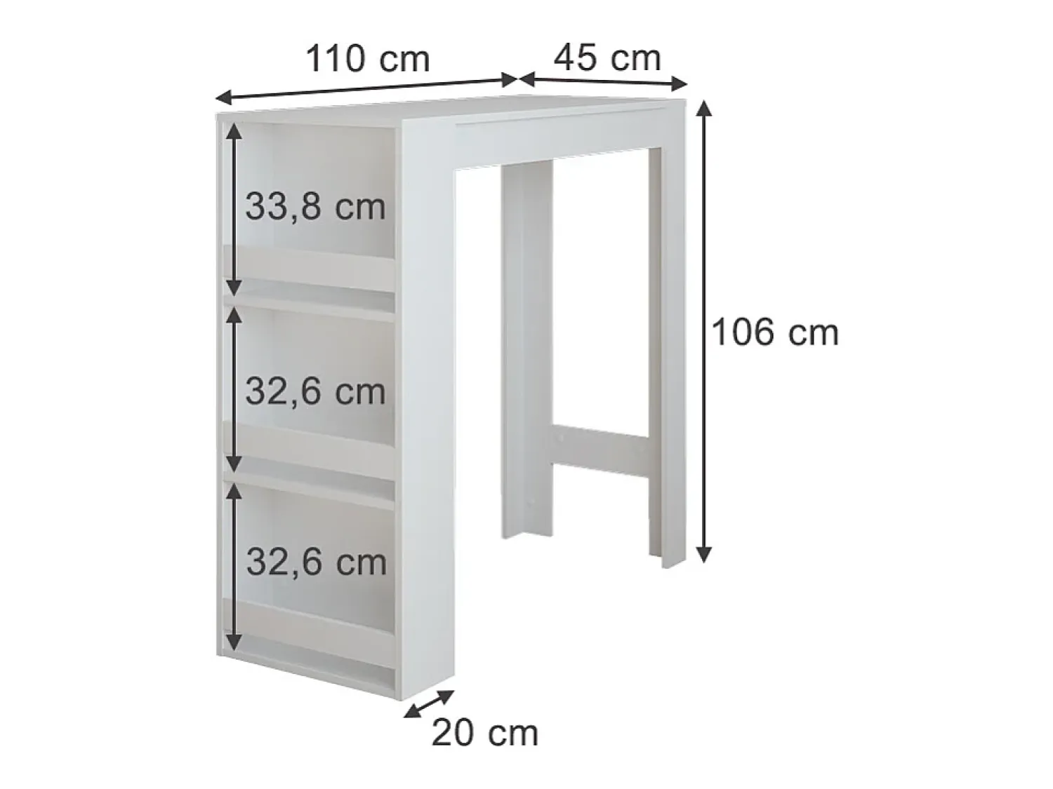 Hot Vicco Bartisch 45x110x106 repose Branco