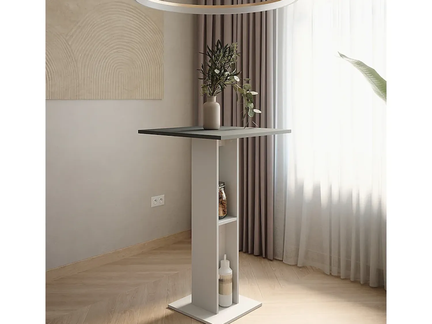 Sale Vicco Bartisch branco/antracite 65x65x106 repose Cinza antracite