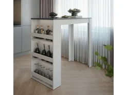 Móvel De Bar*Vicco Bartisch branco/antracite 57x117x106 repose Cinza antracite